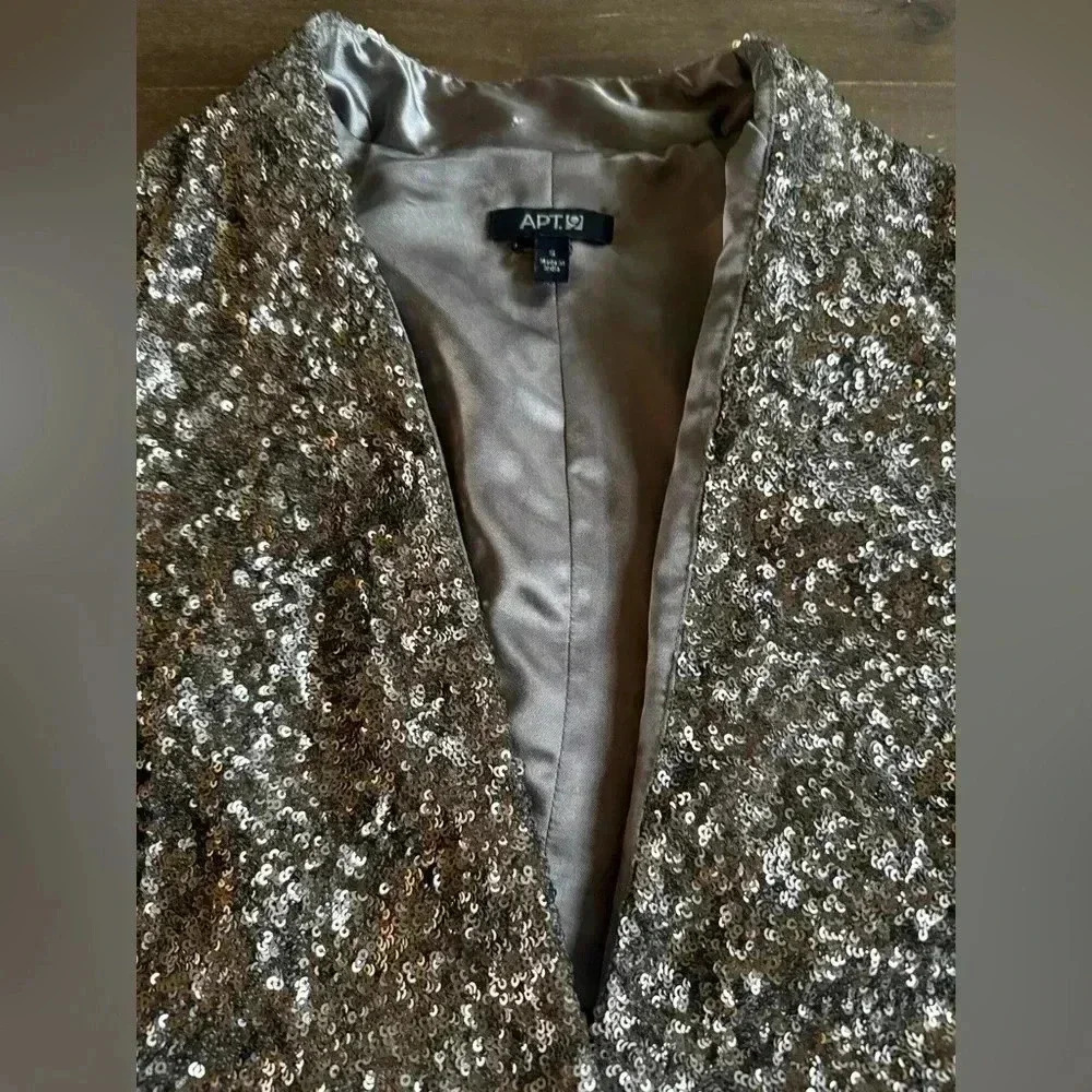 Apt 9 Silver Sequence Blazer Jacket Small With Po… - image 5